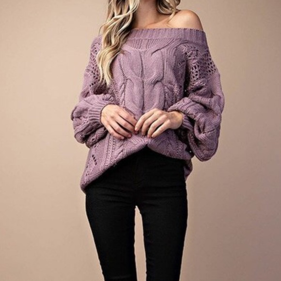 💥FINAL PRICE💥Purple Cable Knit Sweater - Picture 2 of 3